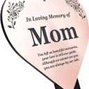 OriginDesigned MOM Heart Memorial Remembrance Plaque Stake - Metallic Silver/Gold/Copper Acrylic, Waterproof, Outdoor, Grave Marker, Tribute, Plant Marker (Copper)