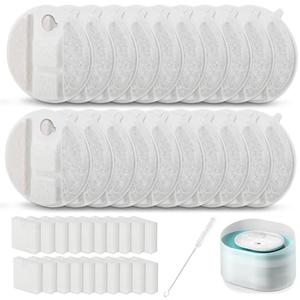 20 Pack Dog Water Fountain Replacement Filters for Petlibro Capsule Dog Fountain PLWF008,Pet Water Fountain Filter with Replacement Pre-Filter Pump Sponges with 1 Hard Brush.