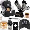 14 Pieces Dog Dad Gifts for Dad,Dog Gift for Father Including Whiskey Set Socks Keychain Hat Bottle Opener Greeting Cards Sented Candle