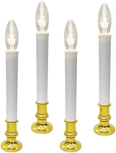 9 Pack Christmas Battery Operated LED Window Candles with Timer, Christmas Window Candles Lights with 3V Ultra-Bright LED Bulbs for Halloween Decorations Indoor Windows Mantels Table , 4 Suction Cups