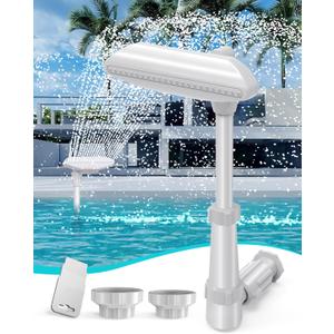 Pool Fountain Above In-Ground Pools - Auto Up&Down Swing Pool Sprayer Adjustable Height Waterfall Pool Sprinkler Fountain for Relaxation & Cooling 10-20 Degrees, Swimming Pool Spa Decoration (Singlegray)