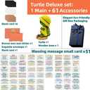 Positive Crochet Animals Appreciation Luxury Gift Set Inspirational Emotional Support Sea Turtle Desktop Decor Perfect for Couples Parents Coworkers Teachers Birthdays (Yellow (ordinary wooden base))