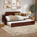 AFI Cambridge Twin Wood Daybed with Twin Size Trundle in Walnut