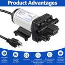 Dreyoo 1 Set Water Pressure Booster Pump 110v 5.5 GPM 70 PSI Self Priming Industrial Water Pump with Power Plug Pipe Fittings Brass Connector Strainer Filter for RV/Caravan/Marine/Home/Garden (Black)