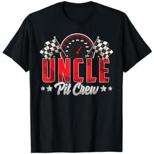 Race Car Birthday Party Racing Family Uncle Pit Crew T-Shirt, Medium