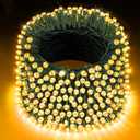 XURISEN 551FT 1400 LED Christmas Lights Outdoor Green Wire String Lights 8 Modes with Timer Memory Waterproof Fairy Light Plug in for Xmas Tree Wedding Yard Party Holiday Decorations (Warm White)