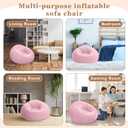 Realspring 6 Pcs Inflatable Bean Bag Chairs for Adults with Electric Air Pump, Blow up Couch Folding Portable Inflatable Couch Lazy Sofa for Outdoor Movie Night Camping(Pink,6 Pcs)