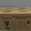 VERONES 5 Pack Glass Meal Prep Containers 2 Compartment Set, 36OZ Airtight Glass Lunch Containers, Glass Food Storage Containers with Lids, for Microwave, Oven, Freezer & Dishwasher Friendly,Red