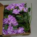 36 Pcs Silk Purple Rose Bouquet Bridal Artificial Flowers,Fake Rose Long Stem Realistic Artificial Flowers Bulk for Wedding Bouquet Ball Arrangement Centerpiece Party Decor