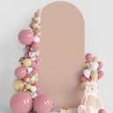Wokceer 6FT Wedding Arch Cover Spandex Fitted Wedding Arch Stand Covers Round Top Chiara Arch Backdrop Cover for Birthday Party Ceremony Banquet Decoration Nude