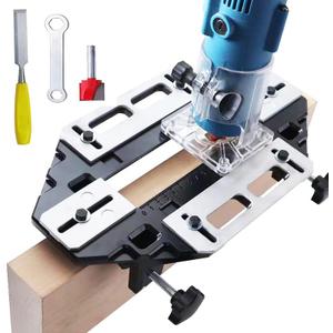 Aluminum Alloy Door Hinge Jig Door Hinge Hole Woodworking Hole Opener Slotting Locator Hinges for Wood Cabinet Kitchen Door Lock Installation