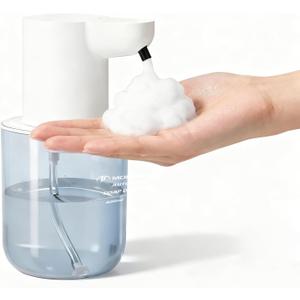 Automatic Foaming Soap Dispenser for Bathroom: 4-Level Adjustable Countertop/Wall Mount Hand Soap Dispenser, 13.5oz/400ml Type-C Rechargeable Suitable for Kitchen, Bathroom, Office, Hotel (White)