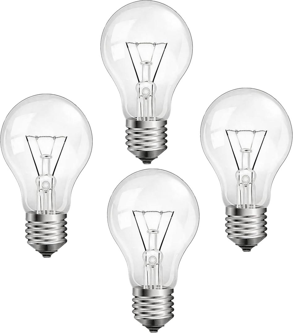 60 Watt Incandescent Light Bulbs,A19 60W Light Bulb, Dimmable, 2700K, Soft White,4Pack