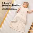 2-Pack Baby Sleep Sacks, Zipper Wearable Blanket - 0.5TOG Organic Cotton,Lightweight,Soft Cozy Toddler Sleeping Sack 6-12 months,Easy to Wear Large Newborn Transition Swaddles Sleepsacks(Ecru, M)