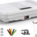 3D Vibration Plate Exercise Machine for Lymphatic Drainage, Whole Body Vibration Plate for Weight Loss, 330lbs Capacity Vibrating Platform Board Home Gym Quiet, 5 Yoga Belts & 2 Resistance Bands