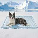 BECEMURU Dog Cooling Mat, Q-MAX0.46 Thickened Breathable Cold Pad for Summer Active Dog, 48"x28" Portable Washable Kennel Crate Pet Bed, Rapid Cooling Durable Non-Gel Blue