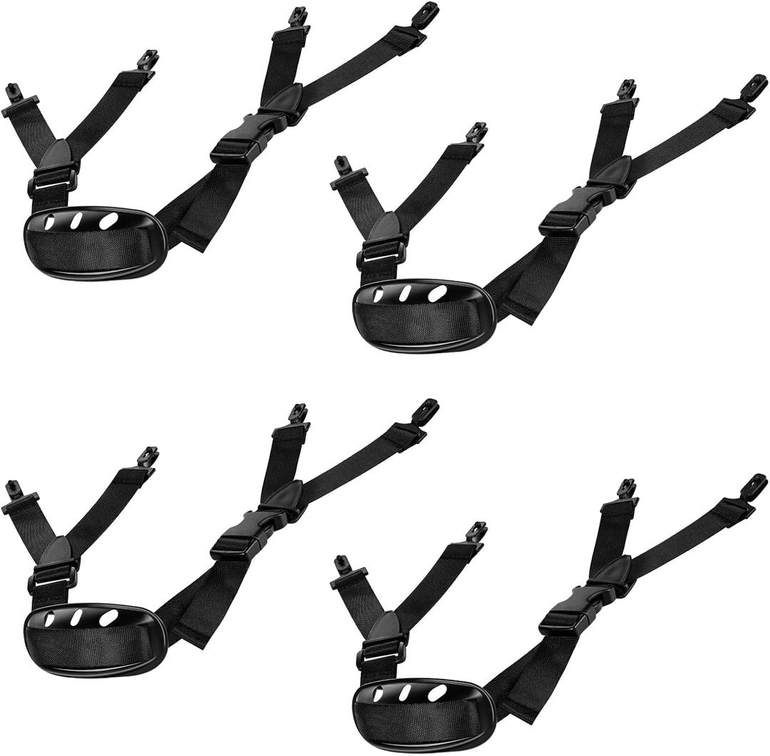 4Pack Universal Hard Hat Chin Strap, Y Shape Black Elastic Strap for Construction and Industrial Worker Hat, Black Helmet Elastic Straps for Bike Helmet