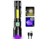 UV Flashlight Black Light, 3-in-1 Magnetic Flashlight Rechargeable, High Lumen Tactical LED Flashlight, 7 Modes Waterproof UV Light for Camping Emergencies Pet Urine Detection