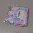 Long Sleeve Leotards for Girls with Ruffle 4D Stretch Ballet Dance Gymnastics Tumbling Wear Size 3-10T (Pink Blue Scrawl)