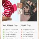 Mesovor 4 Pack Silicone Flexible Hair Claw Clips, Nonslip Large Claw Clip | Soft Hair Grip Hairclips for Thin and Thick