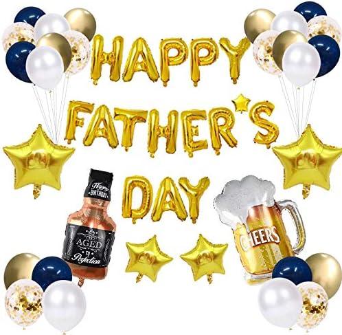 47 pcs Happy Father's Day Balloon Set Decoration for Father's Day Party Birthday Party Decorations Father's Day Decorations Photo Booth Backdrop(blue)