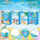 Outus 48 Pieces Summer Pool Party Favors Bags Beach Gift Goodie Paper Bags with Handles Beach Swimming Pool Candy Treat Pouch for Summer Hawaiian Luau Birthday Holiday Party Supplies