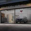 Garage Door Screen for 2 Car Garage-16x8FT Magnetic Garage Door Screen with 6 Roll Up Starps for Patio, Outdoor Black