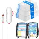 VMstr 15 Pack Travel Vacuum Storage Bags with USB Pump, Vacuum Packing Seal for Luggage and Suitcase, Space Saver for Clothes and Clothing Travel