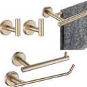 JQK Bathroom Hardware Set, 5-Piece Bath Accessories Set Champagne Bronze Wall Mount Includes 24 in Towel Bar, 9 in HT Bar, TP Holder, Towel Hook x 2, BAS105-CB