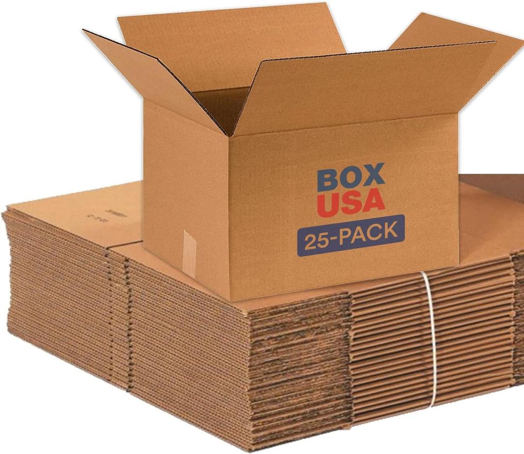 BOX USA Shipping Boxes 16"L x 13"W x 10"H, 25-Pack Medium Corrugated Cardboard Boxes for Shipping, Mailing, Packing, Packaging and Storage