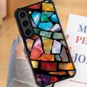 ZHEGAILIAN Case Compatible with Samsung Galaxy S23 Plus Case,Stained Glass Mosaic Fiesta Fun Graphic Design Acrylic Shockproof Anti-Scratch Hard Case for Samsung Galaxy S23 Plus