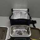 Cordless Electric Heated Lunch Box, 1.5L - 6.3 Cups 20000 mAh 100W Rechargeable Smart Self-Heating Food Warmer with Removable Divider, Spoon, Fork, BPA Free, Portable Lunchbox for Car Travel Office (White)