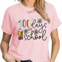 Read Shirt for Women-Reading Rainbow Short Sleeve Reading Teacher Tee Cute Librarian Shirt (Pink, XL)