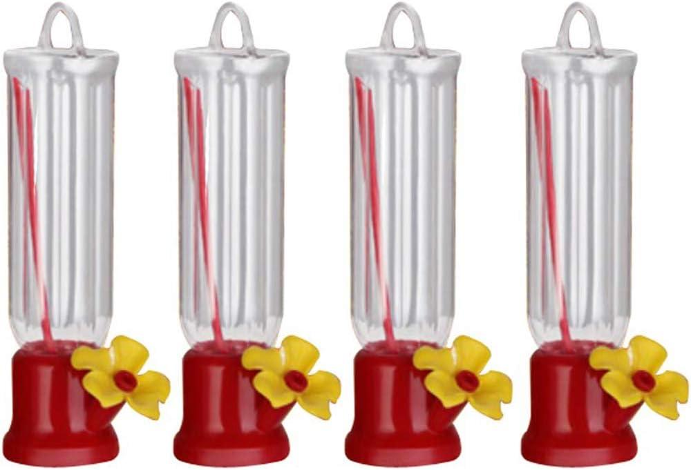 Mini Hummingbird Feeder 4 Pack 2.3oz Small Nectar Plastic Red Cute Hummingbird Feeders with Hanging Wires for Outdoor