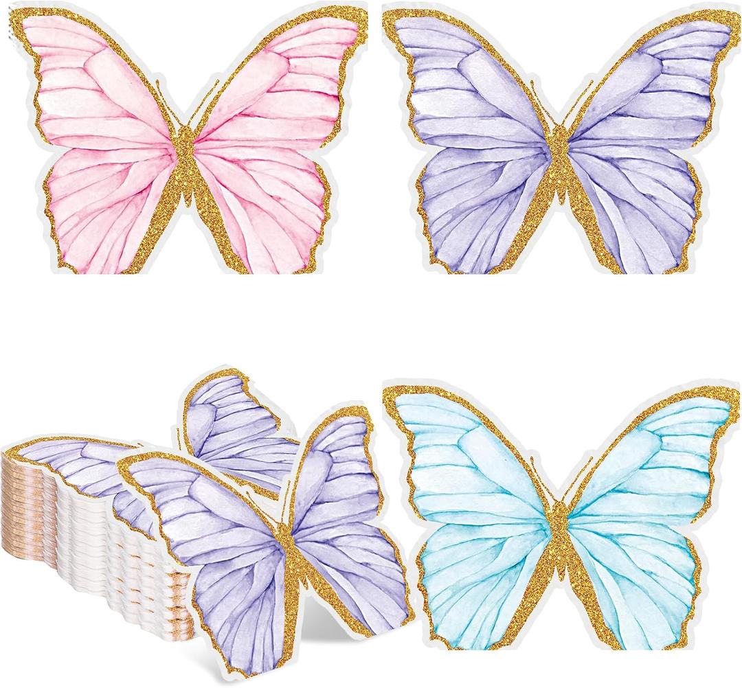 MotiMind 120 Pcs Butterfly Paper Napkins Bulk Disposable Cocktail Paper Napkins Dinner Table Disposable Guest Napkin for Butterfly Party, Baby Shower Wedding Birthday Party Supplies