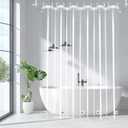 EurCross 9G Clear Shower Curtain Liner 72 x 78 inches Long with 5 Magnet Weights, Heavy Duty Weighted Premium PEVA Plastic Shower Curtain Liner