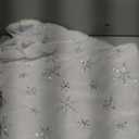 YYCRAFT 2 Yard Faux Fur Fabric with Sequin Snowflake by The Yard Fabric 62 Inch Wide for Snow Skirt Pillow Christmas Decoration-White/Silver