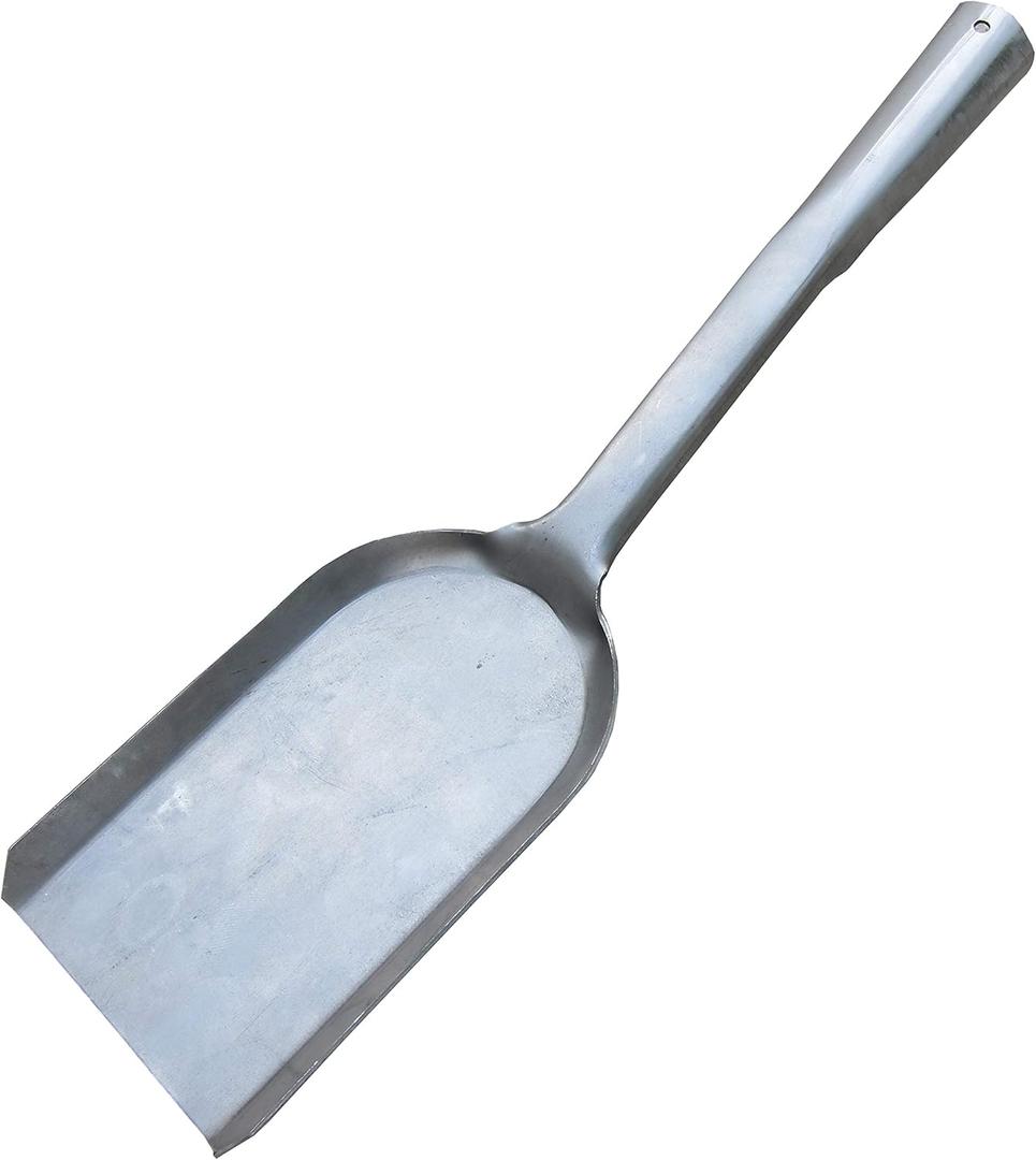 Fireplace 14-Inch Long Ash Shovel, One Piece Intact Formed BBQ Charcoal Ash Poker Scoop, Mini Dust Pan, Oven Ash Shovel, Heavy Gauge Steel Stove Coal Shovel