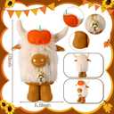 3 Pcs Thanksgiving Highland Cow Stuffed Animals 11 Inches Scottish Highland Cow Plush Cute Cattle Plush with Pumpkins Sunflowers and Bells for Birthday Party Gift Fall Harvest Home Decor