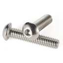 2 x M6-1.0 x 16mm Button Head Socket Cap Screws, Allen Socket Drive, Stainless Steel 18-8, Bright Finish, Quantity 25