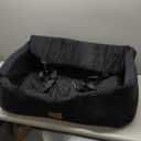 Dog Car Seat for Large Medium Sized Dogs Under 55 lbs, Dog Booster Seat for 2 Small Dogs with Detachable Washable Cover and Cushion, Memory Foam Pet Car Seat with 2 Safety Belts and Storage Pockets