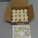 24-Pack Realistic Flameless Tea Lights, Patented Dual-LED Tech (Steady + Flicker) - Battery Operated Warm Yellow Votives for Wedding, Valentine, Home Decor (Ivory Base, 24 Pack)