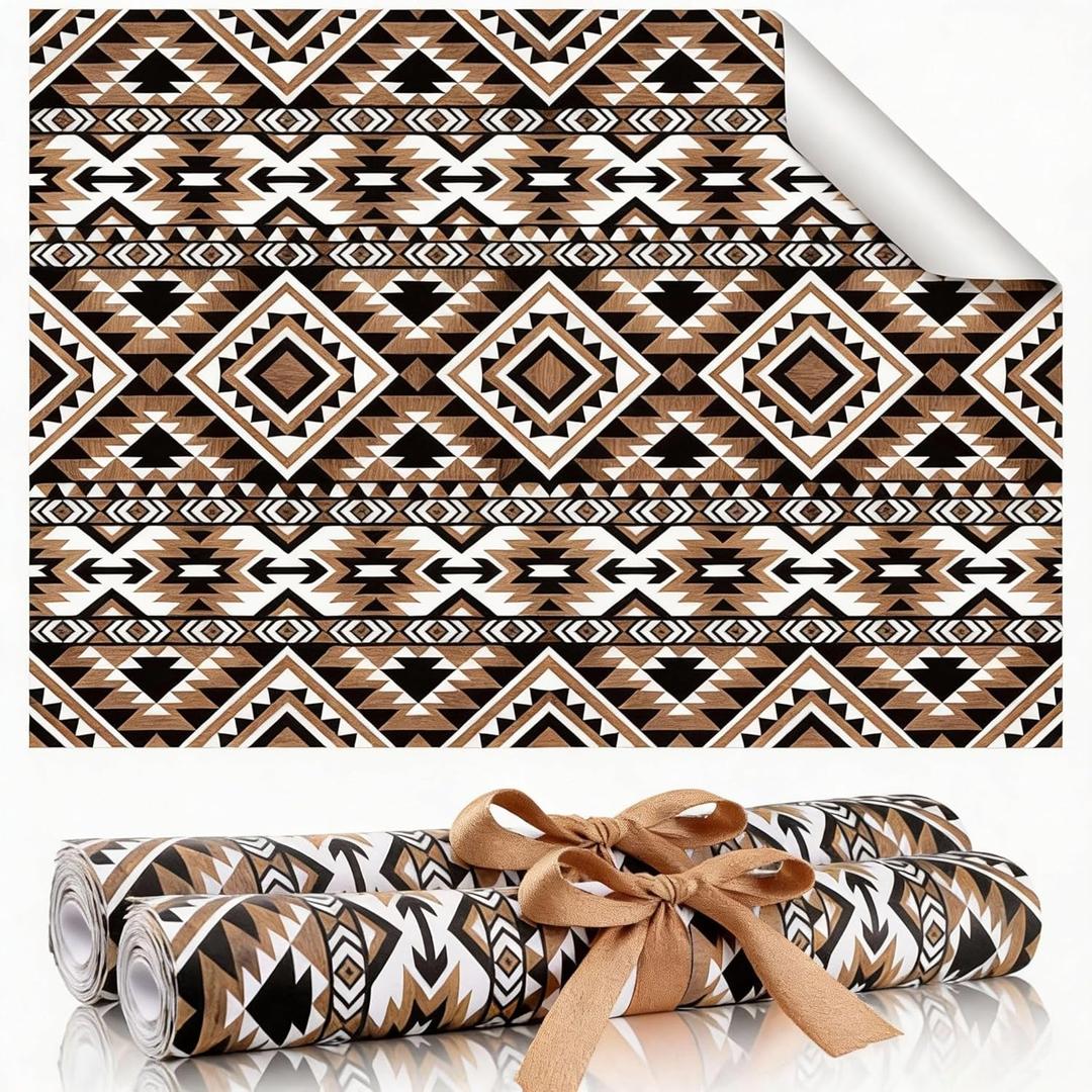 BBTO 20 Sheet Western Scented Drawer Liners for Dressers 15.8" x 22" Aztec Fragrant Cabinet Drawer Liners Non Adhesive Western Paper Mats for Bedroom Home Closet Shelf