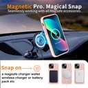 Hualele Magnetic for iPhone 14 Case & iPhone 13 Case,Compatible with MagSafe, Military Grade Dropproof Translucent Matte Hard Back Soft Edge Slim Phone Case iPhone 13/14, Light Pink