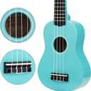 Trendy Soprano Saint Patrick's Day Ukulele for Beginners 21 Inch Hawaiian Wood Ukuleles for Adult Student Starter Four Strings Guitar (Light Blue)