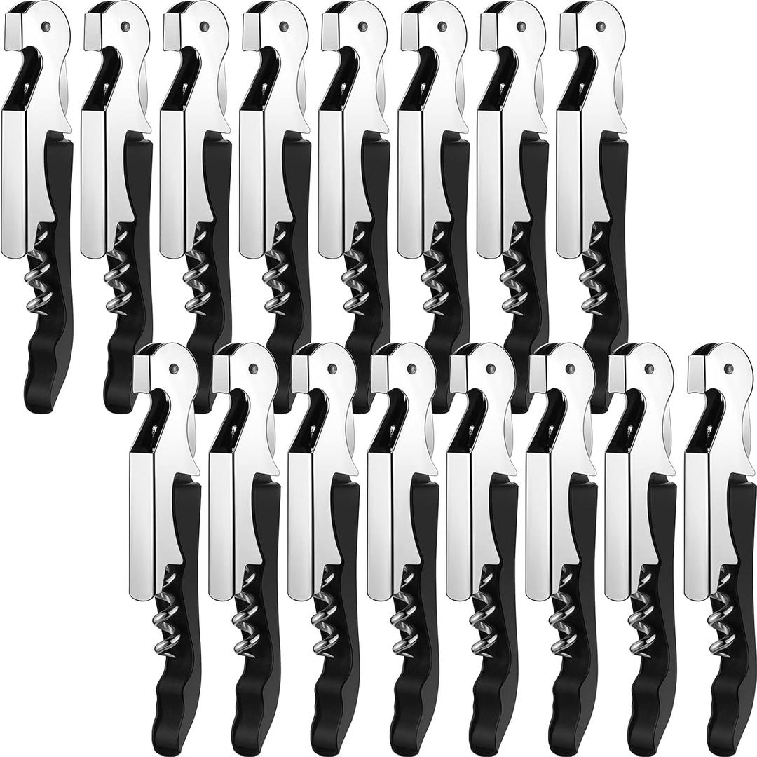 Wine Keys Opener Travel Corkscrew Wine bottle Opener Waiter Beer Bartender for Home Office Kitchen Restaurant Bar Applications(Black,16 Pieces)