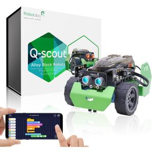 Robobloq Q-Scout STEM Projects for Kids Ages 8-12, Coding Robot, Learn Robotics, Electronics and Programming Based on Scratch, Arduino and Python, Learning & Education Toys, Gifts for Boys and Girls
