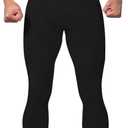 Mens 3/4 Compression Pants, Athletic Leggings Running Workout Tights Base Layer for Basketball Sports Football Gym (Small, Black)