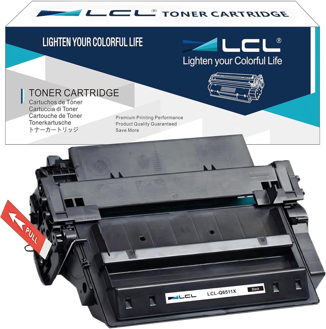 LCL 11X Black Toner Cartridge Replacement for HP 11A 11X Q6511A Q6511X Compatible with HP LaserJet 2410 2420 2420d 2420n 2420dn 2430 2430n 2430tn 2430dtn Printers (1-Pack )