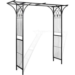 vidaXL Garden Arch Black Iron 78.7 x 20.5 x 80.3 in Durable